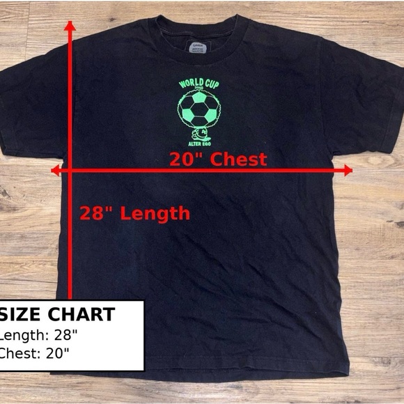 World Cup 2010 Soccer Graphic Tee Alter Ego Black Vintage Style Shirt Size Large - Picture 4 of 13